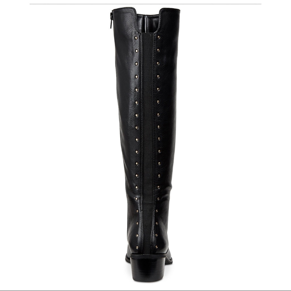 Black Faux Fur Low Heel Boots with Full Side Zip - Picture 5 of 11